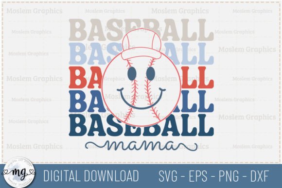 Baseball Mama - Retro Baseball SVG