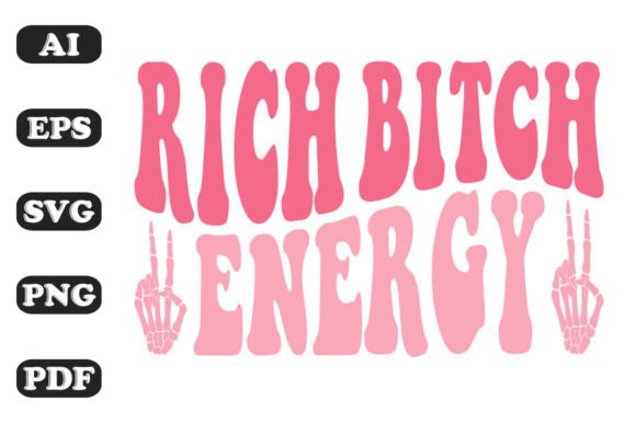 RICH BITCH Energy Retro Wavy Svg Review